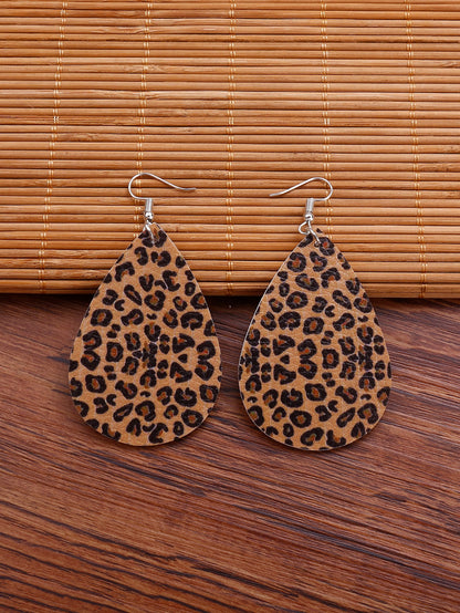 Leopard Print Water Drop Earrings