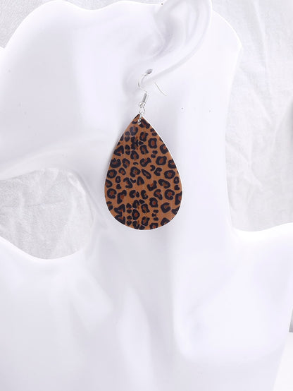 Leopard Print Water Drop Earrings