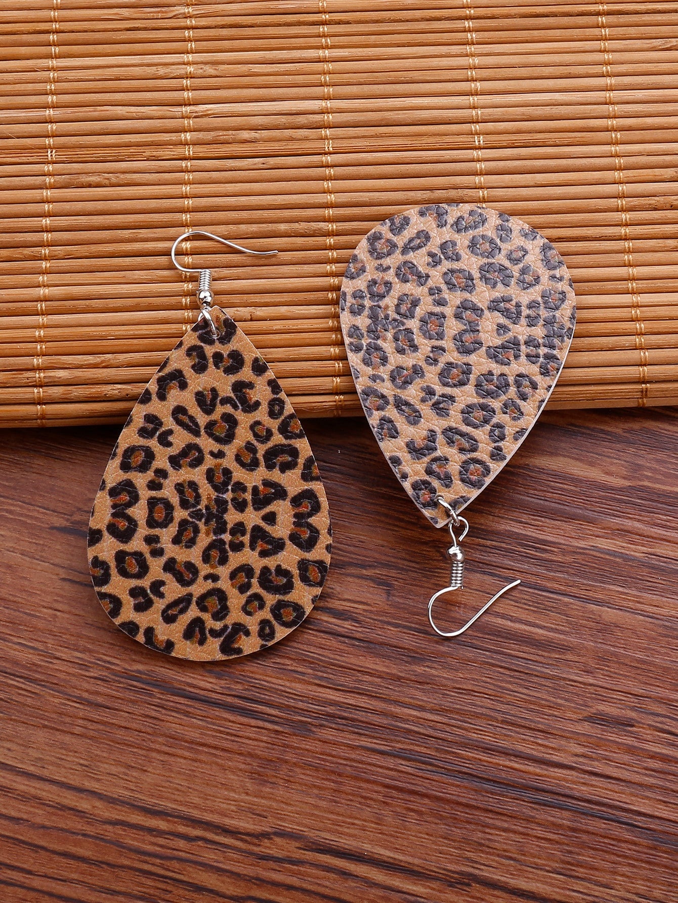 Leopard Print Water Drop Earrings