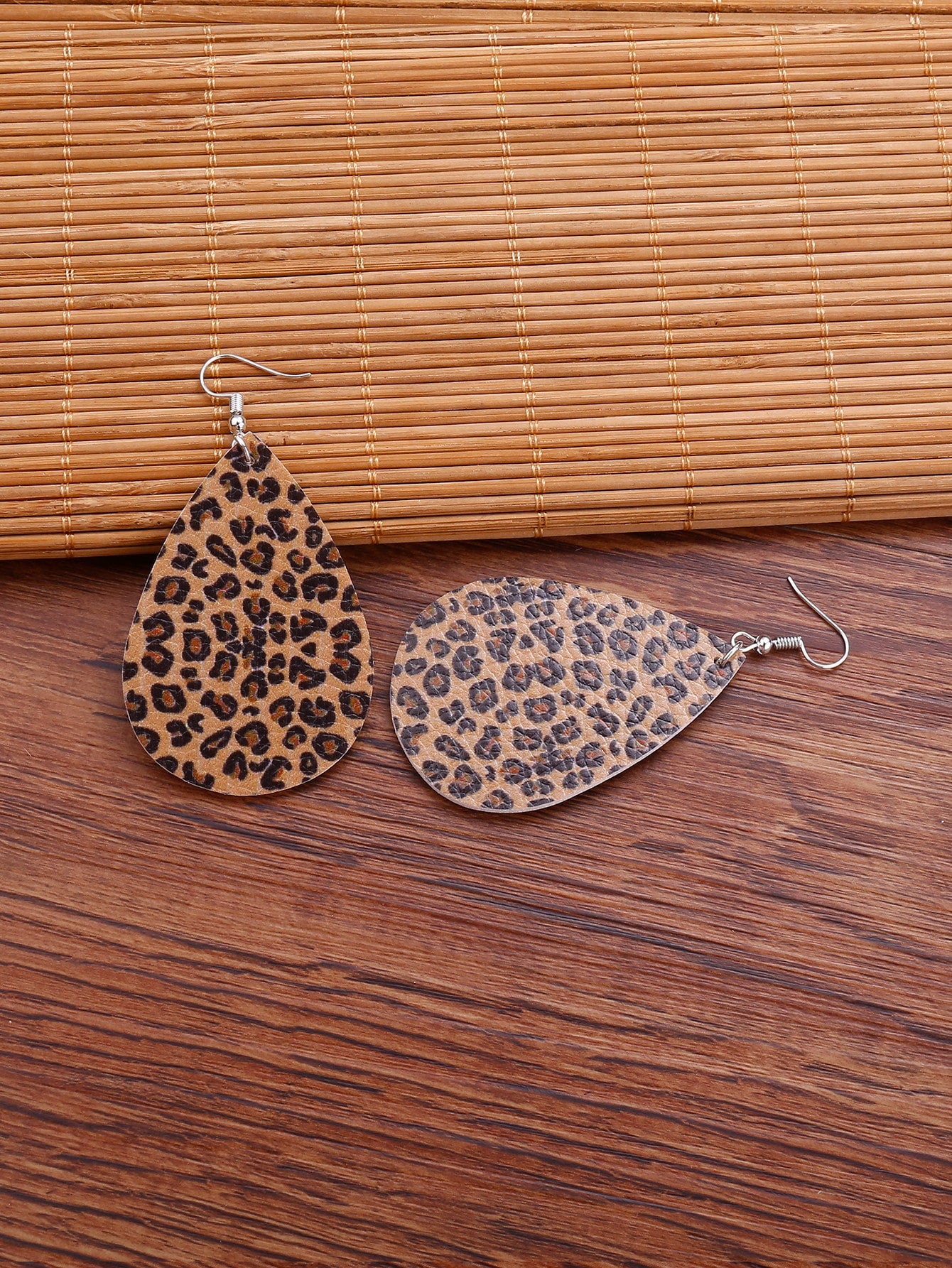 Leopard Print Water Drop Earrings