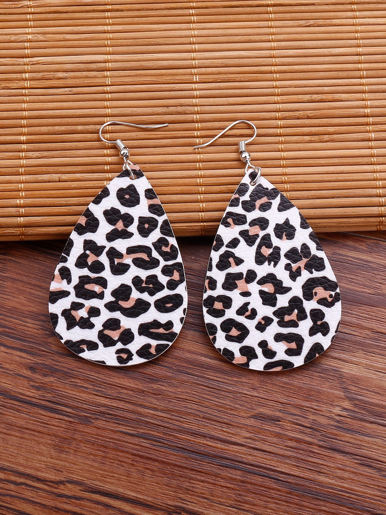 Leopard Print Water Drop Earrings