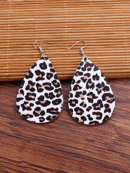 Leopard Print Water Drop Earrings