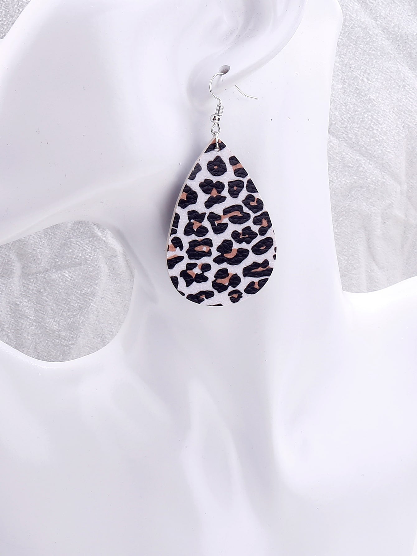 Leopard Print Water Drop Earrings