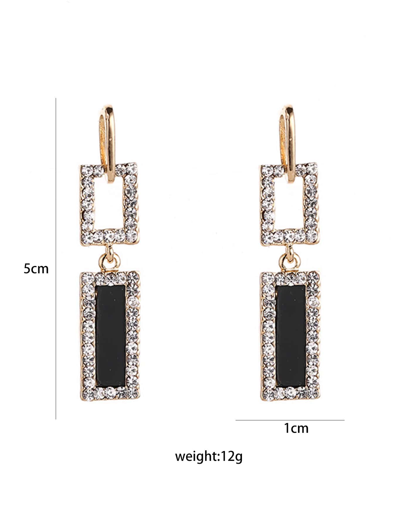 Rhinestone Decor Geometric Drop Earrings