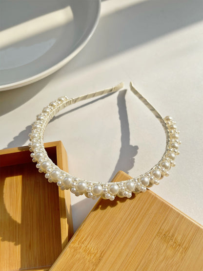 1pc Faux Pearl Decor Headband