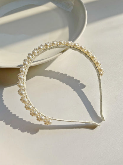 1pc Faux Pearl Decor Headband