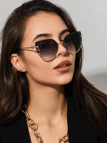 1pc Women's Metal Frame Cat Eye Sunglasses