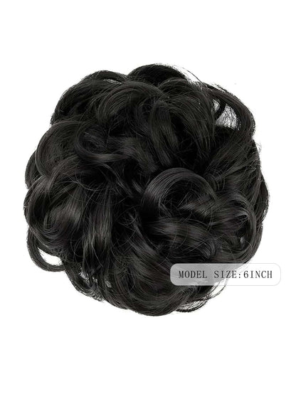 6 "Messy Bun Hair Curls Synthetic Wavy Bun Ponytail