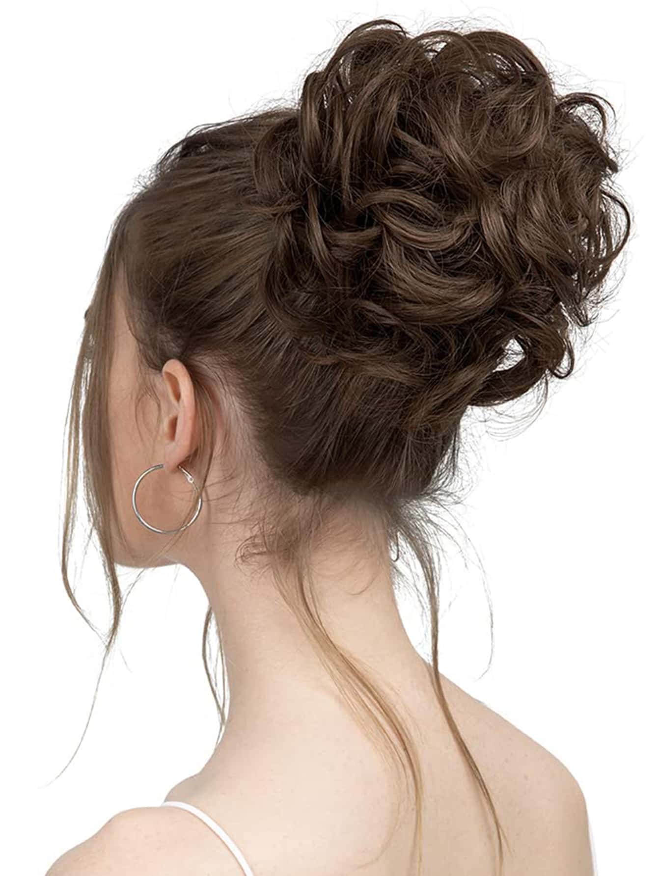 6 "Messy Bun Hair Curls Synthetic Wavy Bun Ponytail