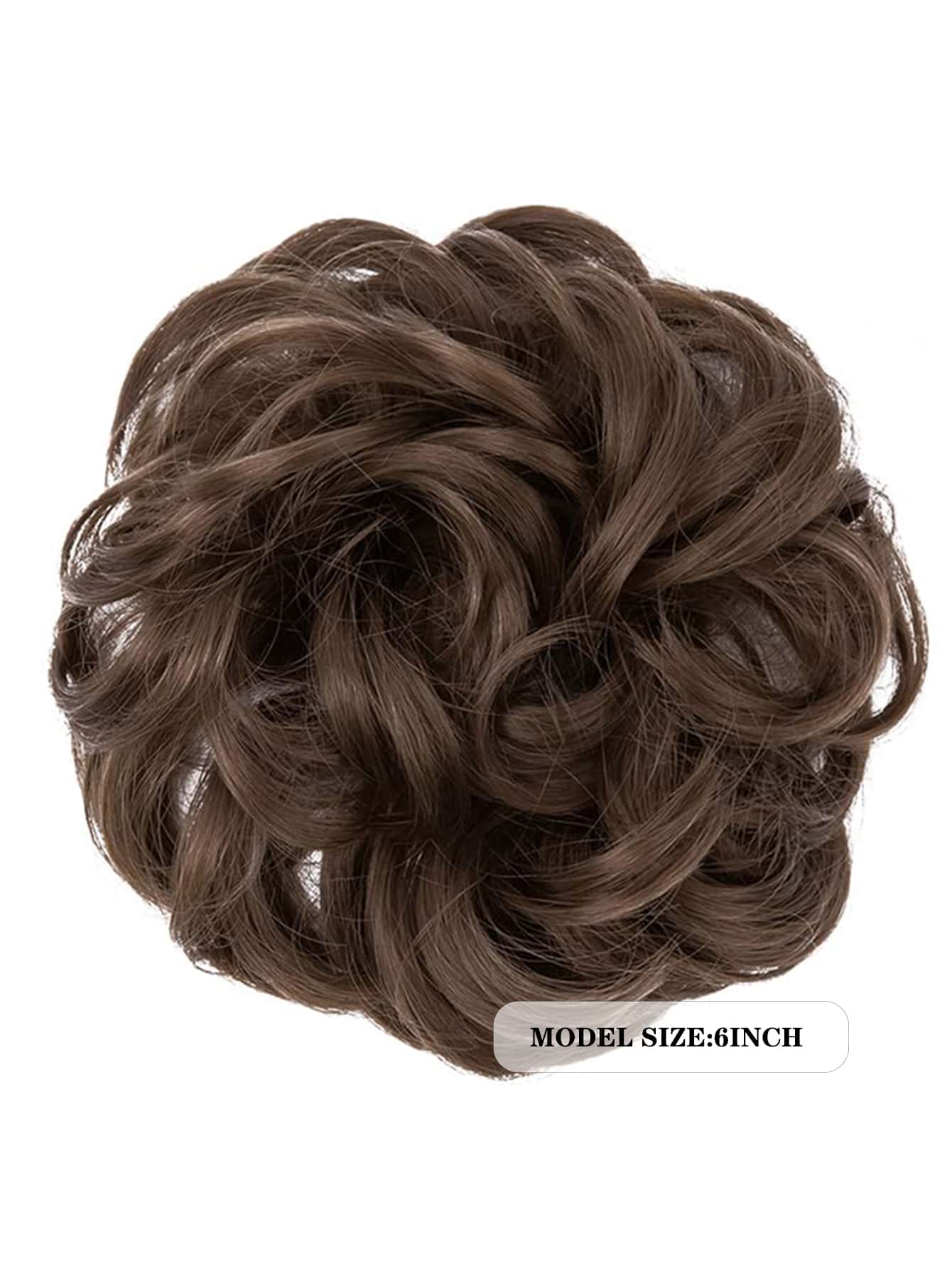 6 "Messy Bun Hair Curls Synthetic Wavy Bun Ponytail