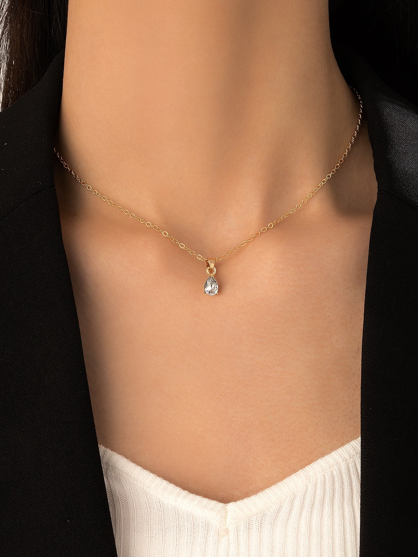 Cubic Zirconia Charm Necklace