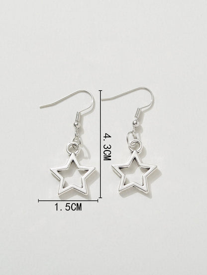 Star Charm Drop Earrings