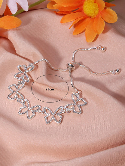 Rhinestone Butterfly Decor Bracelet