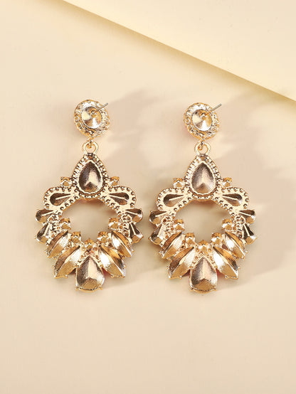 Rhinestone Decor Drop Earrings