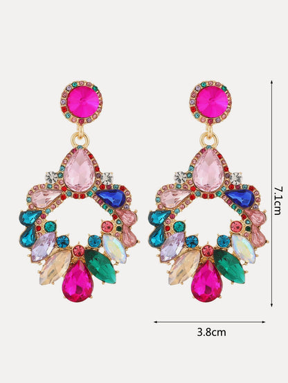 Rhinestone Decor Drop Earrings