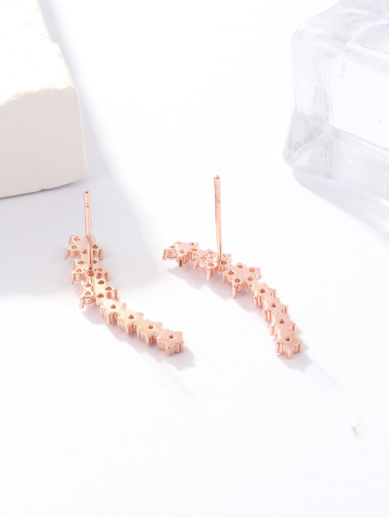 2pcs Cubic Zirconia Decor Earrings