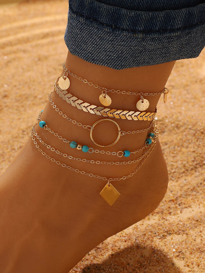 5pcs Star Charm Anklet