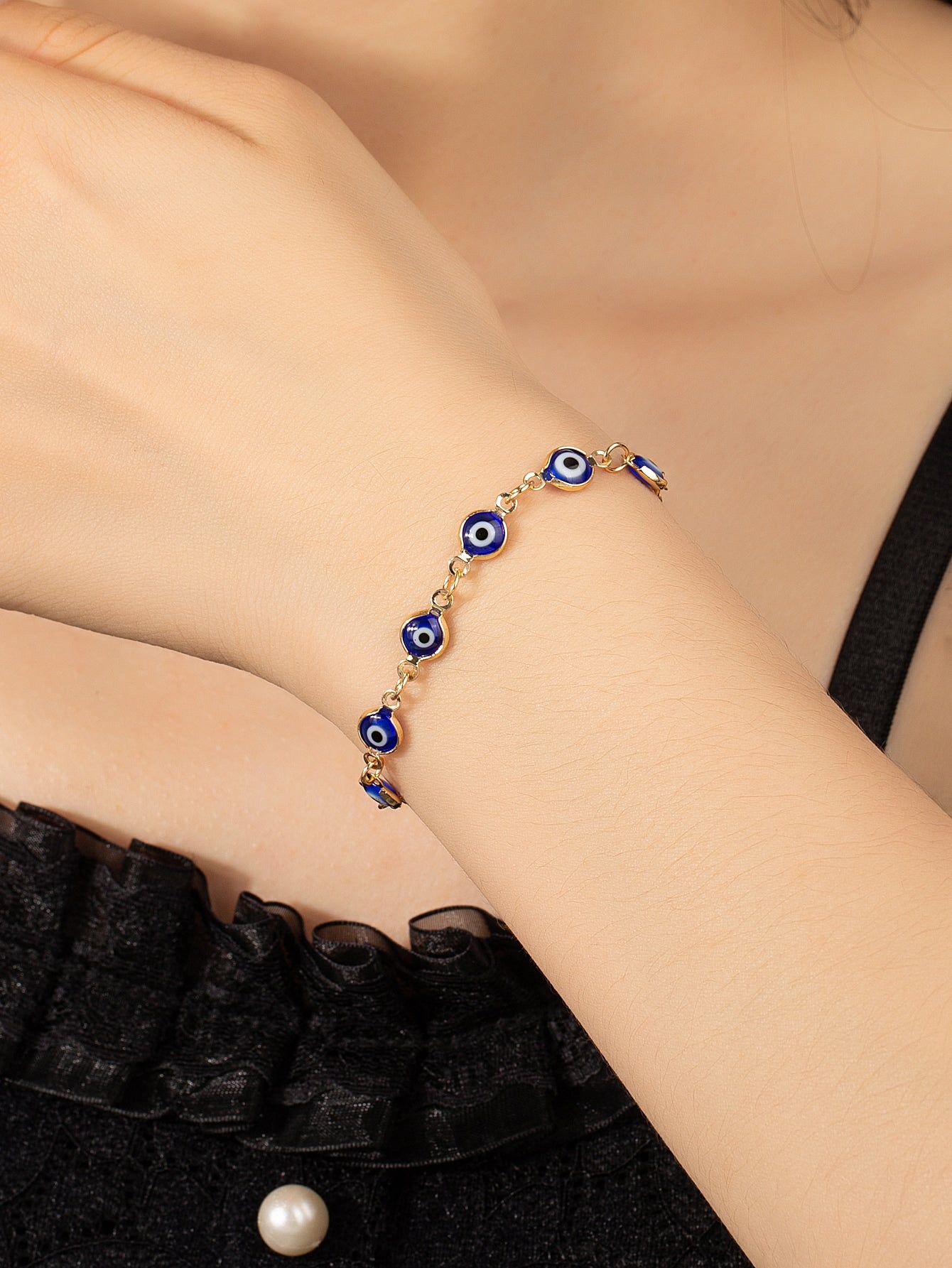 1pc Evil Eye Decor Bracelet Copper Jewelry