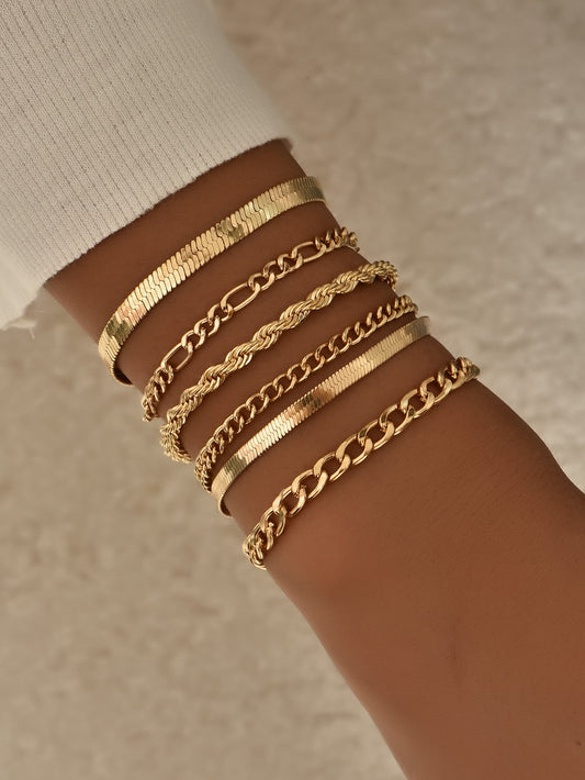 6pcs Twist Detail Bracelet