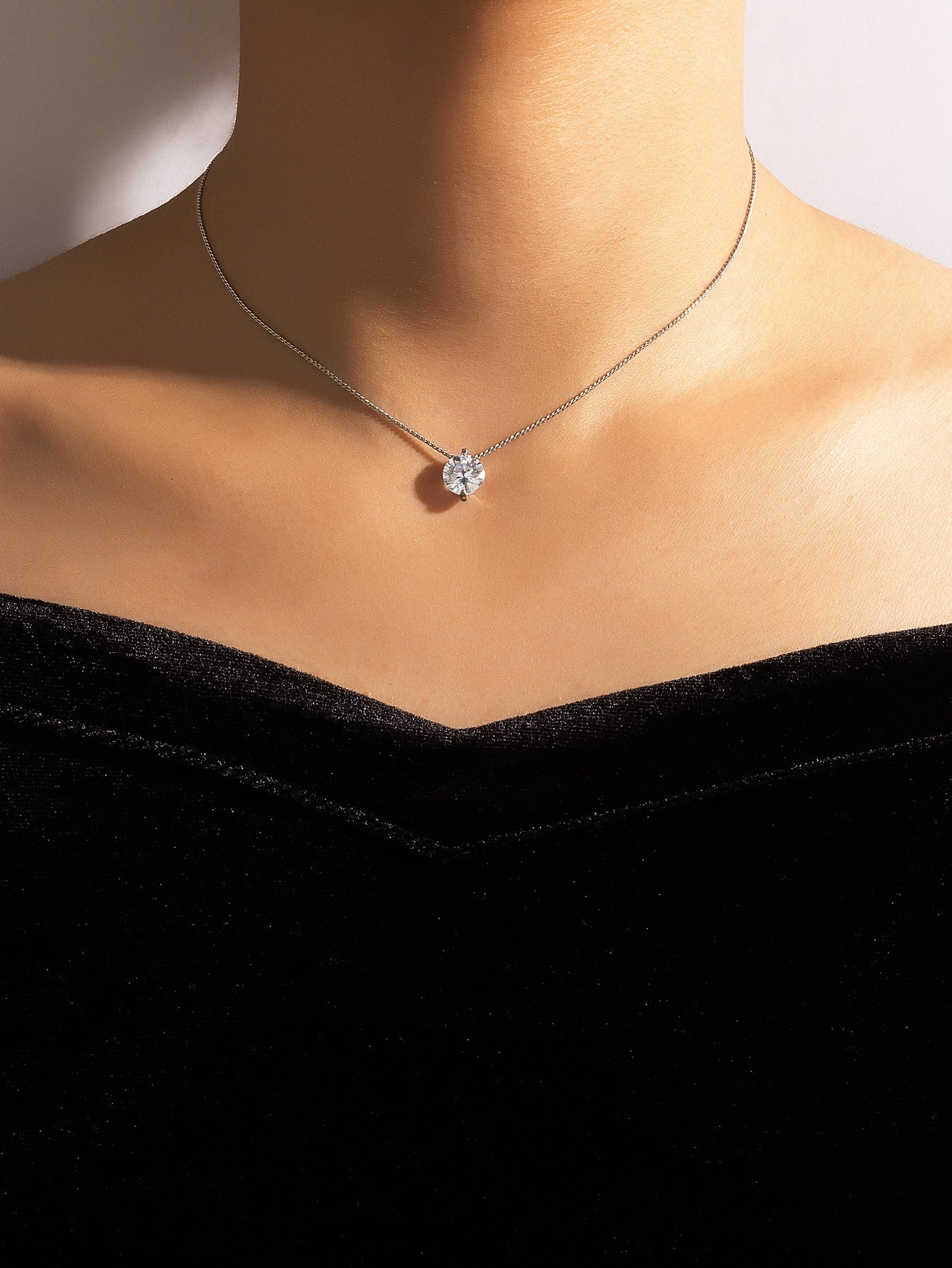 Cubic Zirconia Charm Necklace