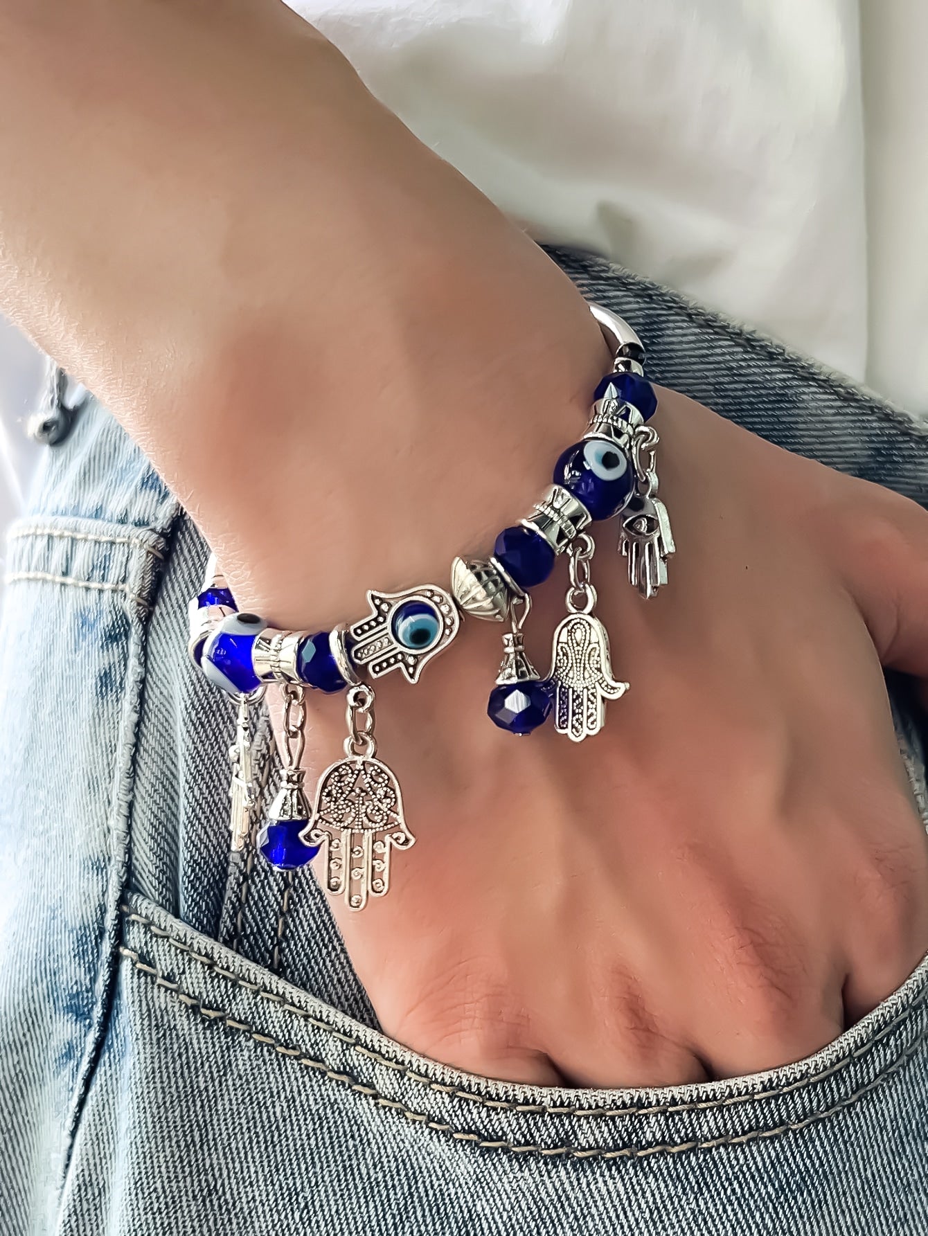 Evil Eye & Hamsa Hand Decor Bracelet