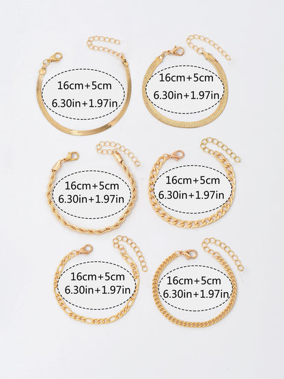 6pcs Twist Detail Bracelet