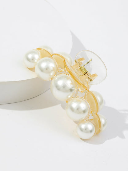 Faux Pearl Decor Fashion Hair Claw for Thick Hair