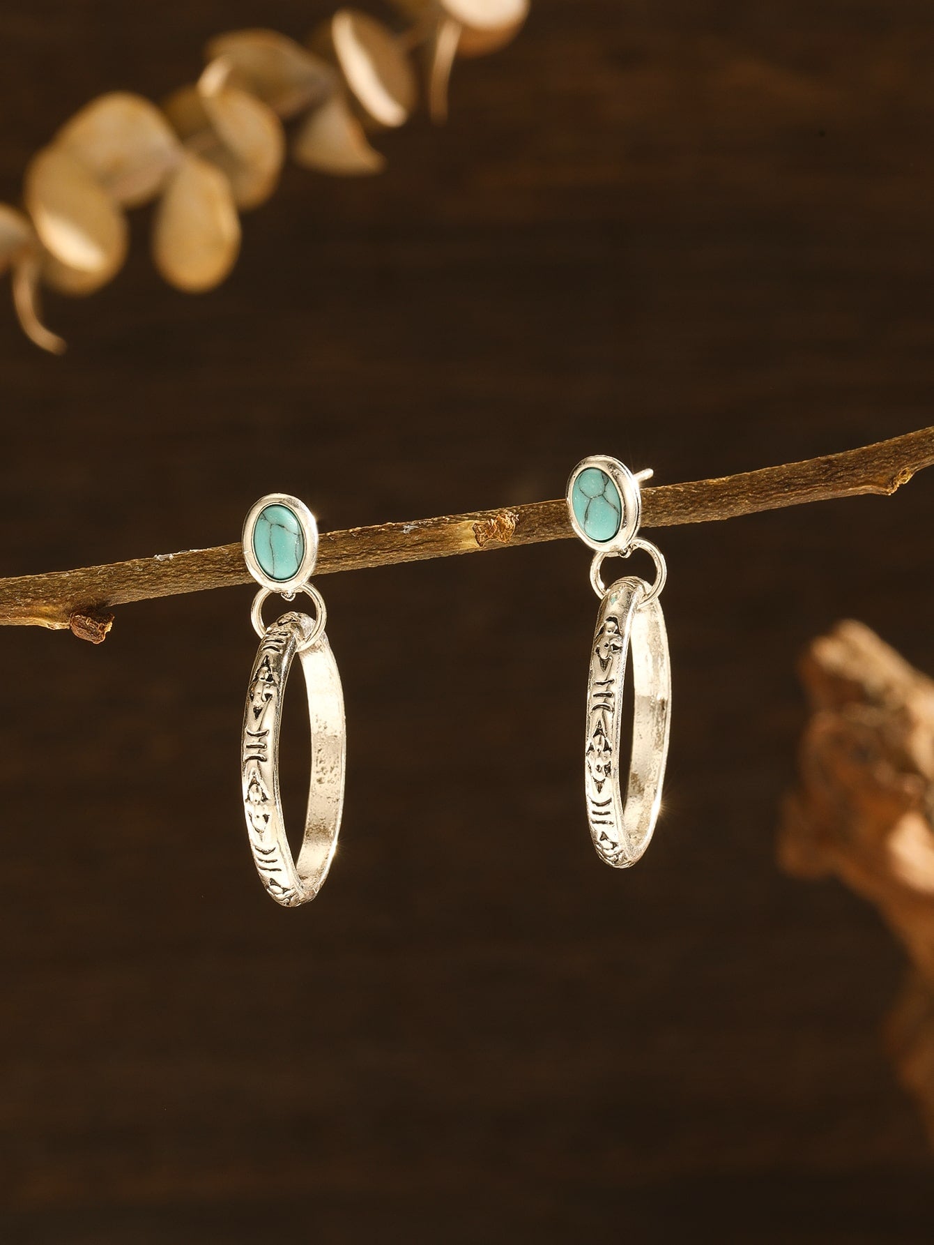 Turquoise Decor Drop Earrings