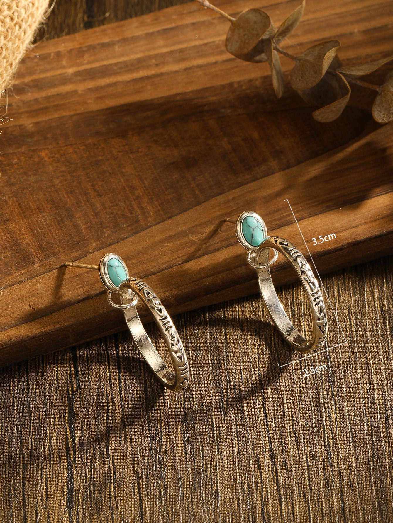 Turquoise Decor Drop Earrings