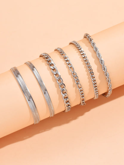 6pcs Twist Detail Bracelet