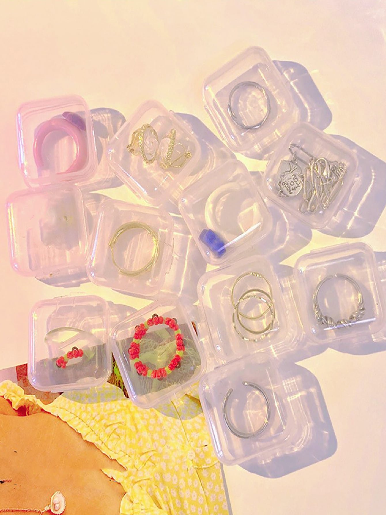 30pcs Clear Jewelry Storage Box Mini Clear Jewelry Storage Box Multifunctional Portable