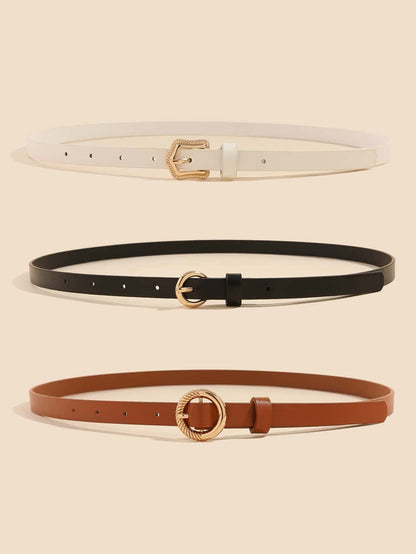 3pcs Metal Buckle Belt