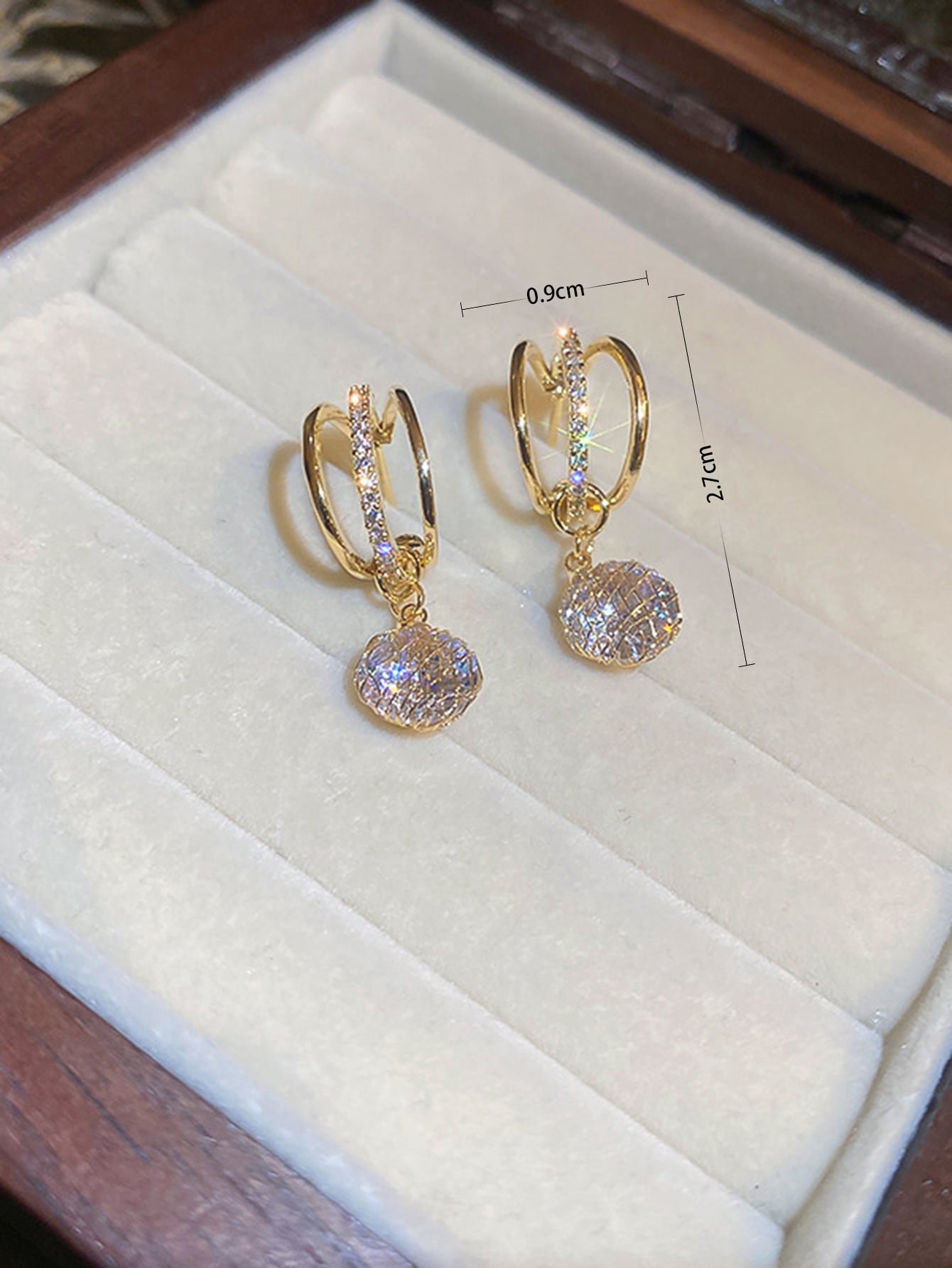 Cubic Zirconia Round Drop Earrings