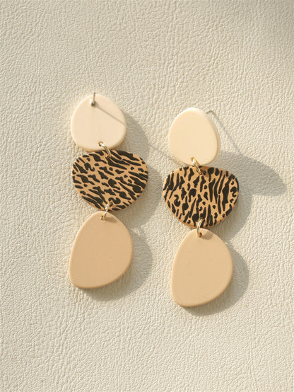 Leaf Print Drop Earrings