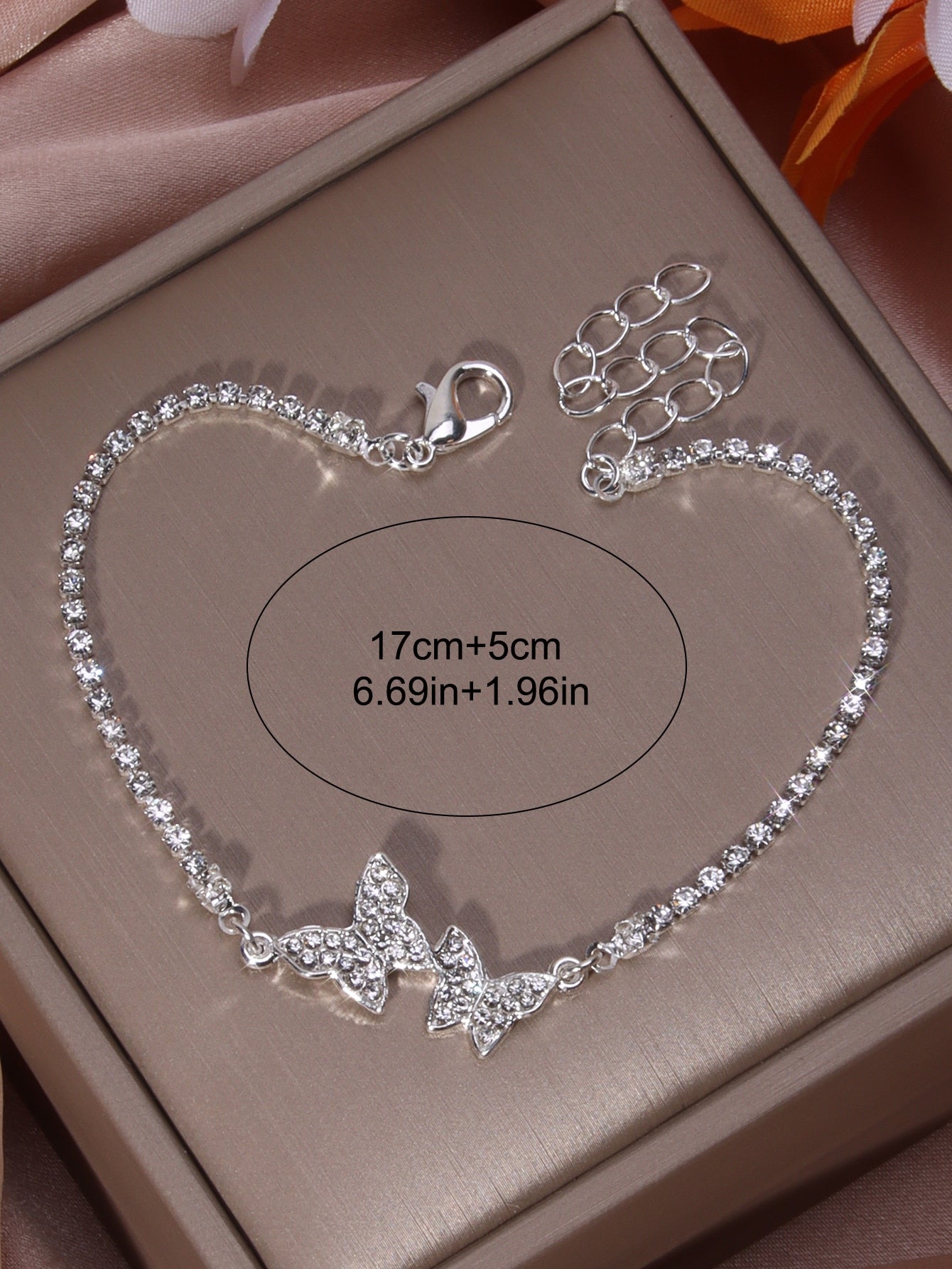 Rhinestone Butterfly Decor Bracelet