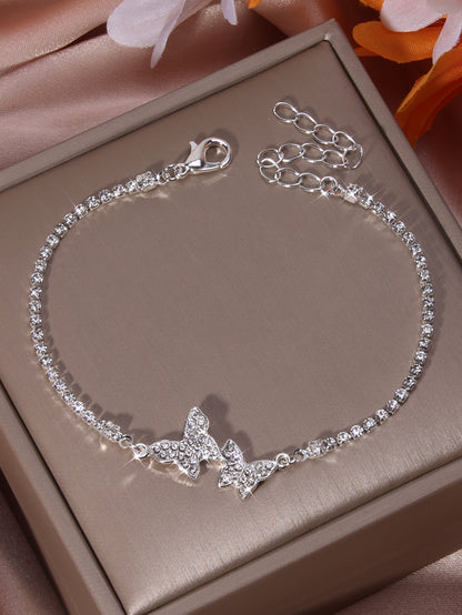 Rhinestone Butterfly Decor Bracelet