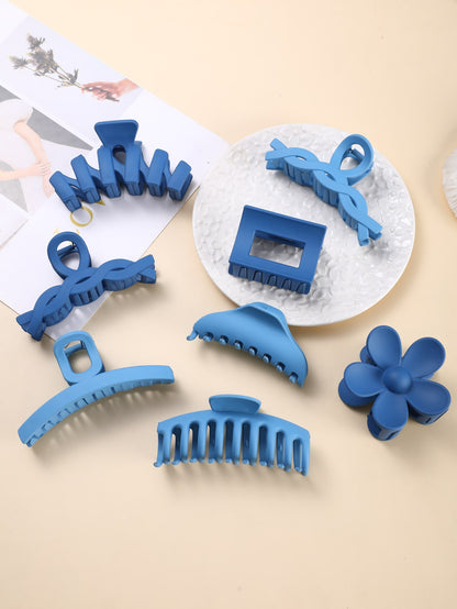 8pcs Flower & Wavy Design Hair Claw