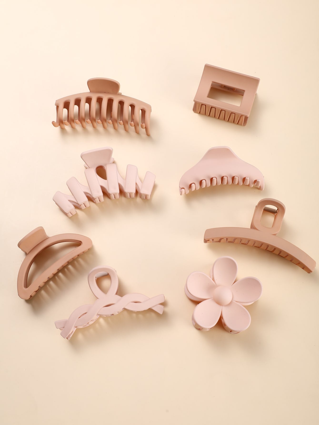 8pcs Flower & Wavy Design Hair Claw