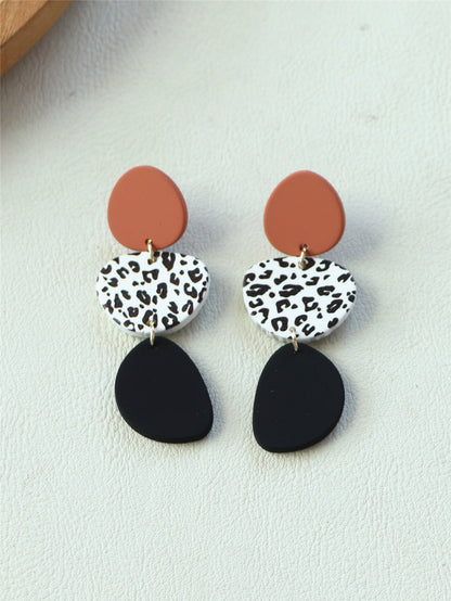 Leaf Print Drop Earrings