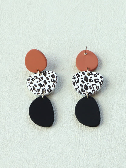 Leaf Print Drop Earrings