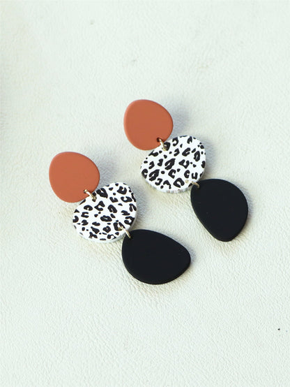 Leaf Print Drop Earrings