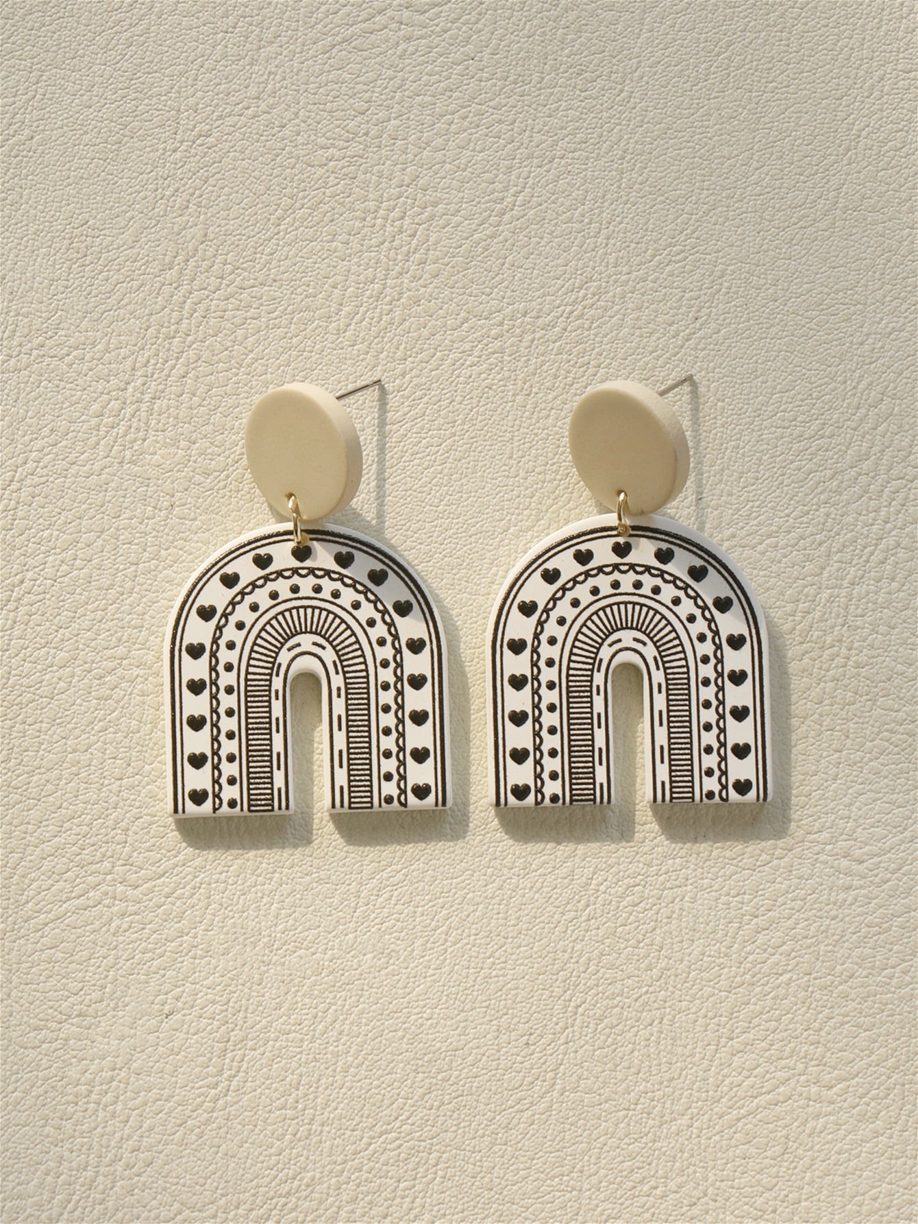 Leopard Print Geometric Drop Earrings