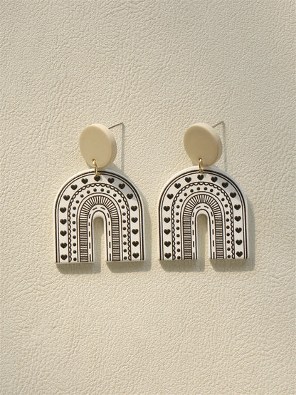 Leopard Print Geometric Drop Earrings