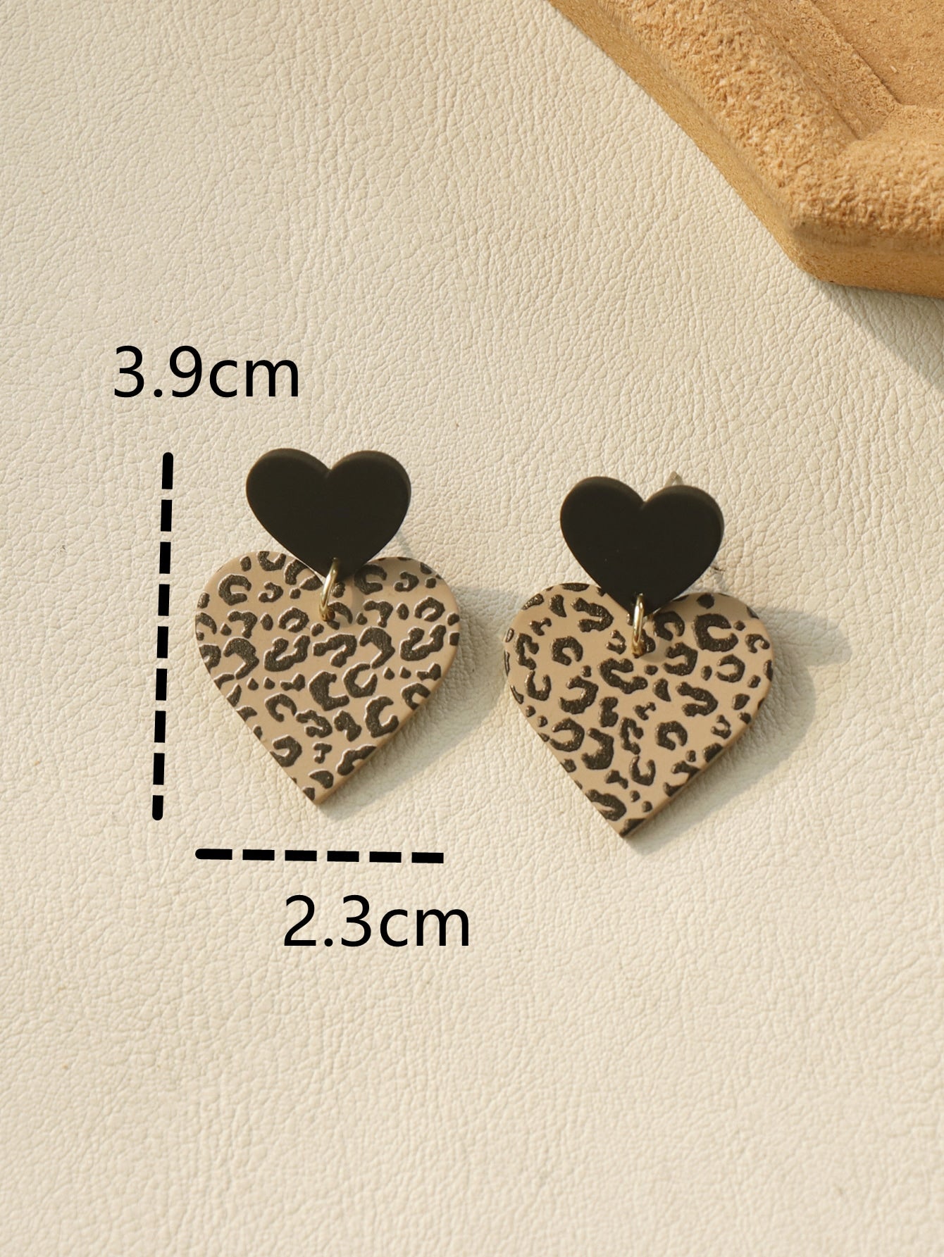 Leopard Pattern Heart Drop Earrings