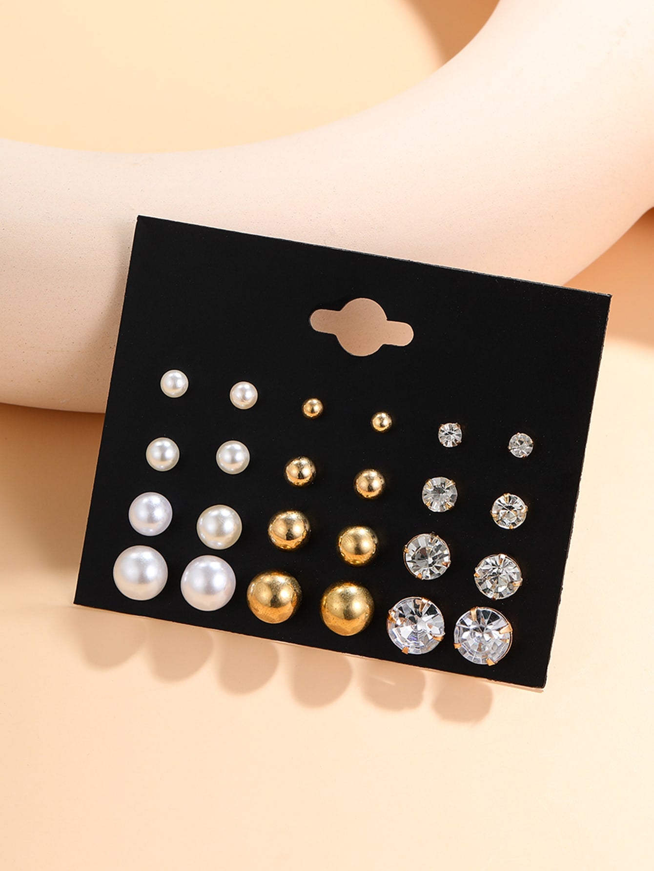 12pairs Cubic Zirconia Decor Stud Earrings