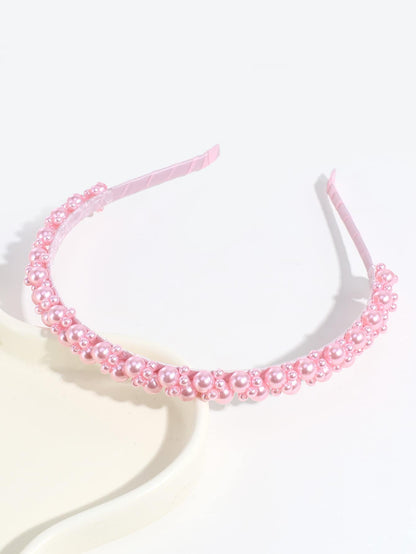 1pc Faux Pearl Decor Headband