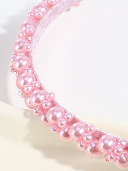 1pc Faux Pearl Decor Headband