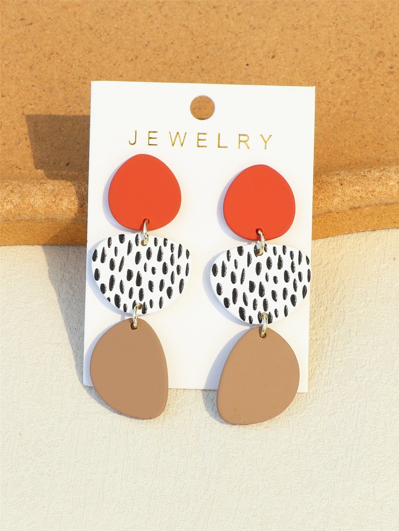 Leaf Print Drop Earrings