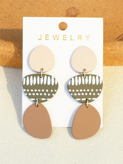 Leaf Print Drop Earrings