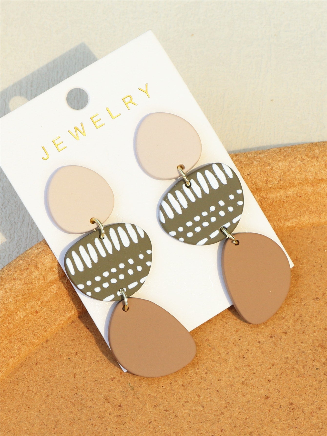 Leaf Print Drop Earrings